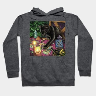 Black Cat Reading Tarot Hoodie